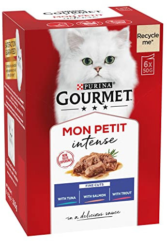 Gourmet Mon Petit with Tuna Salmon and Trout Adult Wet Cat Food, 6 x 50g