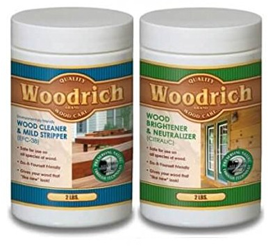 Complete Wood Cleaner & Wood Brightener Kit for Wood Decks, Wood Fences, Wood Siding, and Log Cabins - EFC38 & Citralic Restoration Kit - Woodrich Brand - Covers up to 750 SQ FT - Easy to Use