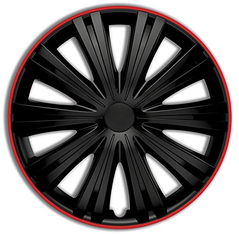 AutoStyle 4er Set Radzierblenden Giga R 13-Zoll Schwarz/Rot