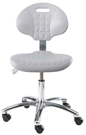 Everlast Polyurethane Chair, Articulating Seat & Back Tilt, 5-Star Polished Aluminum Base, Dual Wheel Hard Floor Casters, Seat Height Adjustment 15.5-20.5