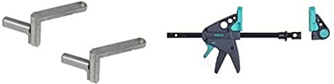 wolfcraft Sargento de barrilete para mesa de trabajo PRO 65-150-W + dispositivos de sujecion rapida para todos los bancos de trabajo con orificios de 20 mm