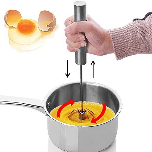 Mélangeur à œufs Mélangeur, Cuisine en acier inoxydable Rotation semi-automatique Mélangeur à œufs Mélangeur Batteur Outil de cuisson
