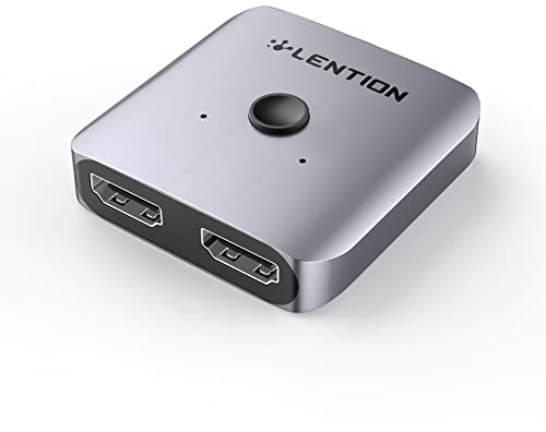 LENTION Switch HDMI 4K 60Hz 2 Entrées 1 Sortie Commutateur HDMI Bidirectionnel 1 Entrée 2 Sorties Séparateur HDMI Compatible Xbox PS5/4/3 TV Box Fire Stick Roku (S32 Gris Sidéral)