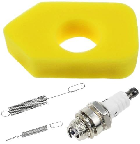 YPLonon Luftfilter für rasenmäher Briggs Stratton Rasenmäher-Ersatzteile mit Reglerfedern Zündkerze und 2 Reglerfeder Einfach zu installieren Rasenmäher filter ersetzen für Rasenmäher und Traktoren