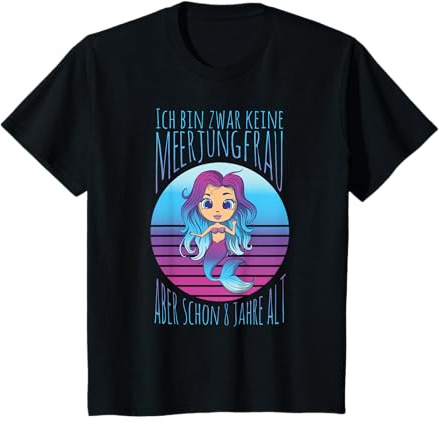 Mädchen 8 Jahre Geburtstag süße Meerjungfrau mit Flosse T-Shirt