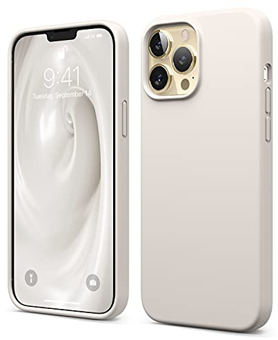 elago Liquid Silicone Case Compatible with iPhone 13 Pro Max Case (6.7), Premium Silicone, Full Body Protection - 3 Layer Shockproof Phone Cover, Anti-Scratch Soft Microfiber Lining (Stone)
