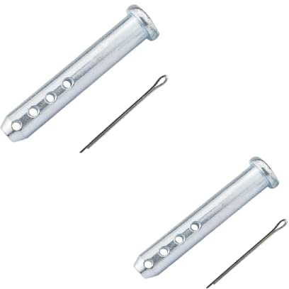 Heavy Duty Adjustable Clevis Pin Fastener Tool Size 5/8 x 3-3/5inch Zinc Steel 4 Holes W/Matching Split-Cotter Pin (2 Packs)