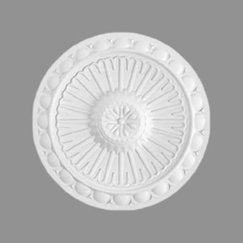 PROVISTON | Rosetta bloccata | Polistirolo | Diametro 280 mm | Bianco | Alta qualità | Stabile | Assemblaggio semplice | Rosette a soffitto | Design a parete