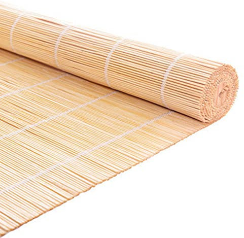 MHUQIA Bambus Rollo 100x120cm, Paravent Outdoor Wetterfest, Schilf Vorhang, Bambus Vorhang, Holzrollo Bambusrollo FüR Fenster, Ohne Bohren Outdoor Rollo
