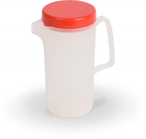 Kinderzeug Kanne, Transluzent mit Farbigem Deckel, Rot, 0.6L Kapazität