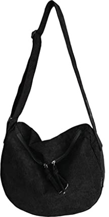 SINMIUANIME Canvas Messenger Bag Fashion Schultertasche Crossbody Tasche Schulrucksack Einfache Tote Bag für Männer und Frauen, Schwarz