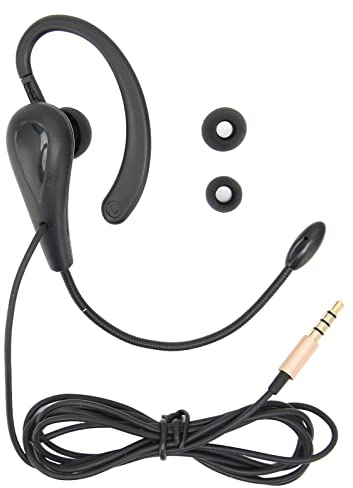 Cuffia per Call Center, Lato 3,5 Mm Servizio Clienti Coperture Antipolvere Gancio per L'orecchio Cuffia Singola con Microfono per Telefoni Cellulari Portatili