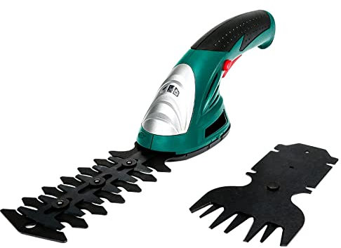 Forbici/Tagliasiepi a Batteria 2-in-1, Tosasiepi da 7,2 V, Batteria Integrata da 1,5 Ah, con Tecnologia agli Ioni di Litio, 2 Lame, per Potare e Tagliare i Contorni di Siepi, Tagliaerba/Arbusto