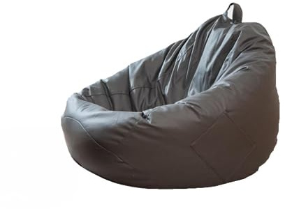 KOAIEZ Faux Leather Bean Bag Replacement Covers, Seating Bean Bag Cover for Bedroom Living Rooms, Technical Fabric Resistant To Abrasion, for Adult Teen (No Filler),Grey,M