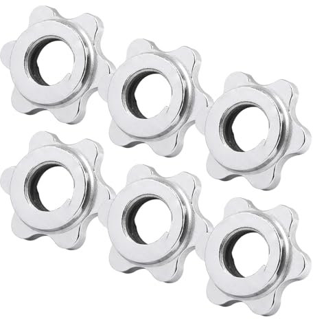 6pcs Weight Training Fitness Accessories Safety Hex Nut Cap Screw Cast Iron Exercise Spin Lock Collar Barbell Dumbbell Fixed