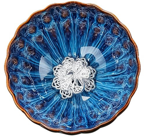 MAGICLULU Taza de Té de Cerámica Plateada, Taza Individual para Degustación