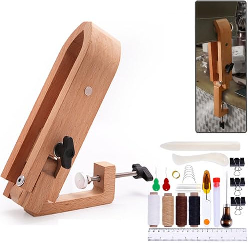HEYOUTH Pinzas de Costura de Cuero de Madera artesanal, Coser Clip de Madera,Herramienta de Costura de Cuero,29pcs cosidas a mano de cuero, agarre seguro, multifuncional, para Artesanía de Cuero DIY