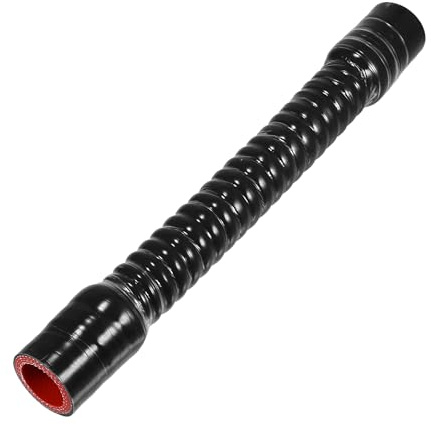 X AUTOHAUX 1 manguera de silicona roscada universal de 25 mm de diámetro interior de 300 mm de longitud, 0° negro y rojo