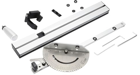 Charocean Gehrungslehre Winkelanschlag für Tischkreissäge-450 mm, Hochgenaue Tischkreissäge Kit mit verstellbarem Flip-Stop