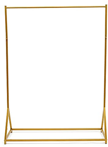WooDerson Garderobenständer Gold Vintage, 120x40x160cm Kleiderständer Aus Metall, Quadratisch Kleiderstange Für Kleiderkammer, Büro, Geschäft Usw, Quadratisch