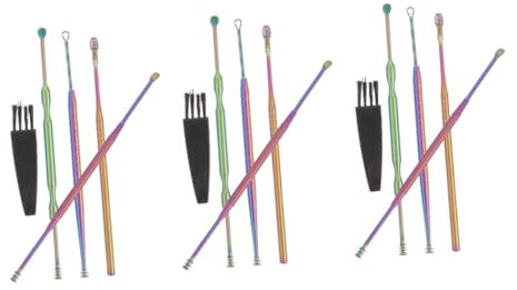 minkissy 3 Sätze Ohrreinigungsset 5-tlg Ohr Löffel Werkzeuge Zum Entfernen Von Ohrenschmalz Entfernung Von Ohrenschmalz Werkzeug Zur Ohrreinigung Ohrenschmalz-picker Ohrschaber Plastik