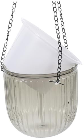 TOBBOMEY Selbstbewässernder Hängender Blumentopf Transparente Automatische Bewässerung Für Innen Und Außenbereiche Für Balkon Und Garten Frostbeständig Und Uv-resistent