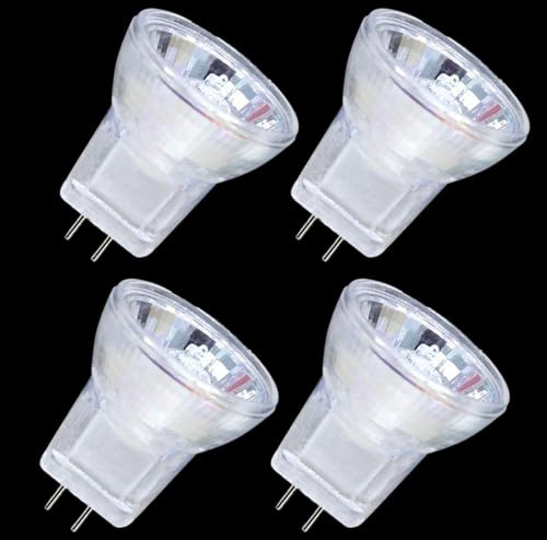 UGEFKMQ 4PC MR8 5W 12V Halogen Glühbirne MR8 12V 20W Halogenstrahler GU4 Niedervoltlampe dimmbar 12V-10W