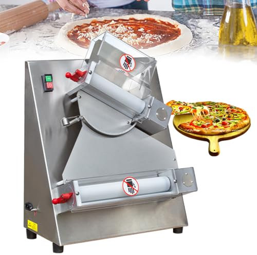GESAIDES Pizza Dough Roller Sheeter, Max 300mm, Commercial Dough Sheeter Machine, 370W Electric Pizza Dough Roller Sheeter for Pizza, Bread, Pasta Maker Equipment, Noodle