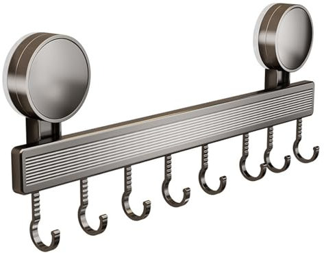 Cammeciso KüChenleiste Mit Haken,Hakenleiste KüChe Ohne Bohren,HäNgeleiste KüChe,Abnehmbare,Mit Saugnapf,Platzsparende,FüR KüChenutensilien,Kochgeschirr,Messerhalter