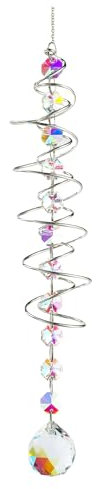 TYXHXTF Cristal Colgante, Suncatcher Crystal con Doble Espiral, Campanilla de Viento Decorativa, para Ventanas,Hogar,Oficina,Decoración de Jardín (Rosa)