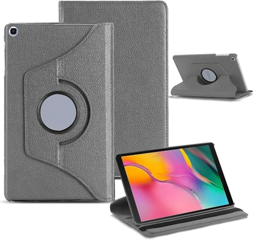 World biz Schutzhülle für Samsung Galaxy Tab A 10,1 Zoll 2019 (SM-T510/T515/T517) PU-Leder Smart 360 drehbare Flip Stand Cover, Auto Wake/Sleep Tab T515 T510 Tablet Hülle (Grau)