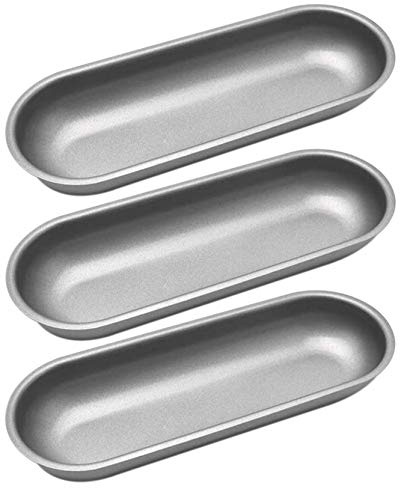 Pqahffowr Lot de 3 moules à saucisses en acier au carbone anti-adhésif pour hot-dog pour pain fait maison