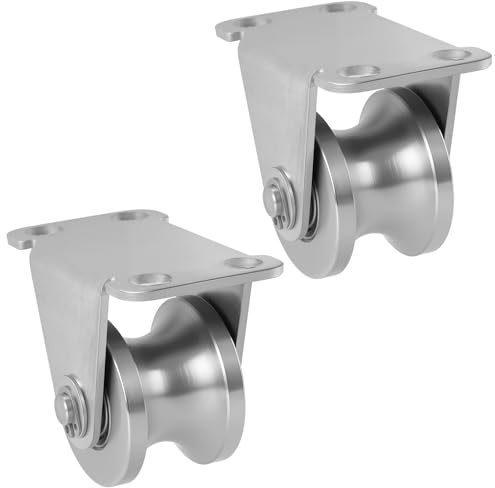 CHEUKYIU 2 Stück Umlenkrolle 32mm, Edelstahl Seilrolle mit Kugellager, Umlenkrollen für Seile, Drahtseile, Hängende, Silber