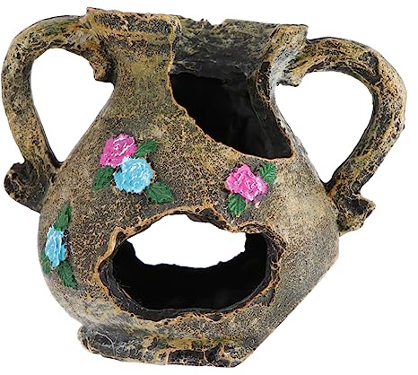 Toyvian Vase Ancien Résine pour Aquarium Décoration Dissimulée pour Paysage Aquatique Accessoire Ornemental pour Aquariums Eau Douce