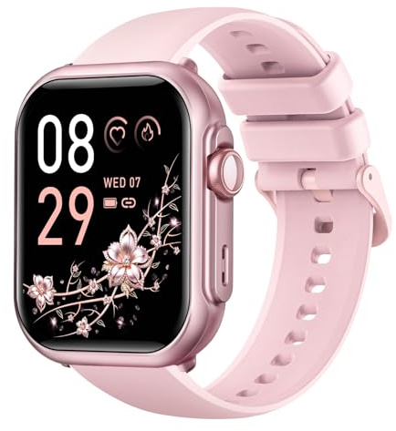 RUXINGX Montre Connectée Femme avec 1000mAh Batterie, Autonomie 100 Jour Ultra-Longue, 1.83 HD Smartwatch Appel, 120+ Sports, 24H Fréquence Cardiaque/SpO2/Sommeil, IP68 Podomètre Android iOS