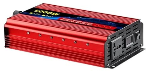 Convertisseur Convertisseur Puissance À Onde Sinusoïdale 1600W/10000W 12V/24V CC vers 220V/110V CA Tension 50/60Hz Transformateur Solaire Voiture avec Écran LED Transformateur(12V50HZ,220V_5000W)