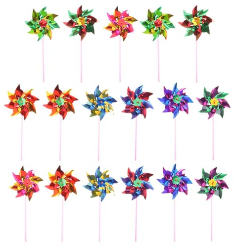 Beaupretty Giocattoli Fai da Te 20 Pezzi Girandole Piccole in Plastico Leggere e Ottagonali per Decorazione Casa e Giardino Adorabili Colore Casuale