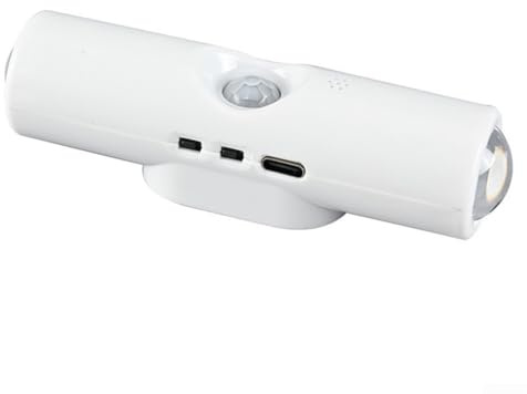 EffiFish 4 lámparas de pared magnéticas con sensor de movimiento inteligente, con luz nocturna LED recargable por USB para dormitorio, pasillo, iluminación del hogar, color blanco (4 unidades)