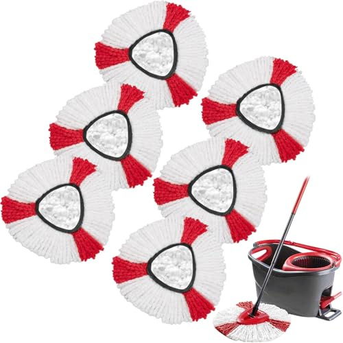 6 Pezzi Testine di Ricambi Compatible avec Vileda 2 en 1 Turbo mop, Testina Assorbente Compatible avec Vileda Mocio, per Mocio en microfibre Adatta a Tutti i Tipi di Paviment