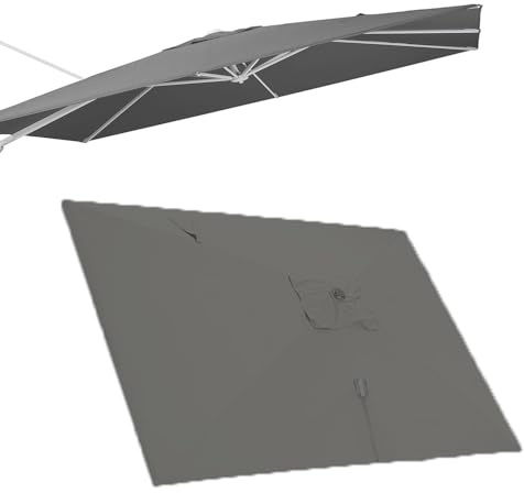 Ombrello rettangolare di ricambio per ombrellone da giardino, 3,4 x 33,4 m, 8 stecche, anti-UV, copertura esterna per giardino, piscina e terrazza, in tessuto resistente, per ombrellone a sbalzo
