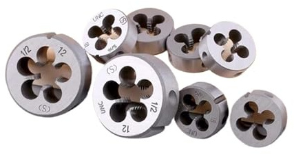 Matrice for filettare tonda ad alta precisione - Matrice for filettatura tubi da 1 a 1-9/16 Utensile for taglio destro - Acciaio legato resistente - 1 pezzo(11l16-12 Un)