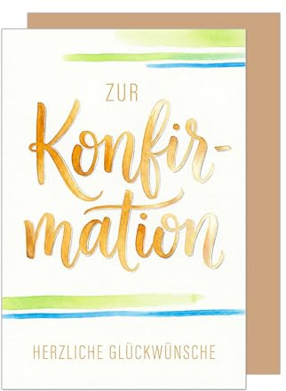 Edition Seidel Premium Glückwunschkarte zur Konfirmation mit Umschlag. Konfirmationskarte Karte Grußkarte Spruch Sprüche Mädchen Junge Jugendliche Farben bunt orange farbenfroh Wünsche (KF372 SW026)