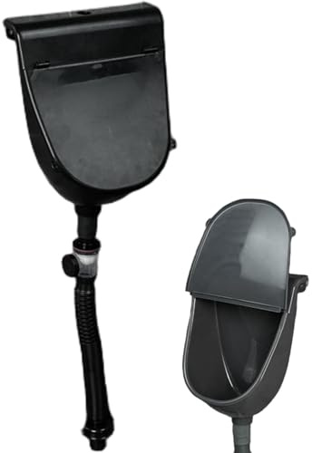Wasserloses Urinal, an der Wand montierte, spritzwassergeschützte Kunststoff-Urinale für Männer mit Deckel und Rohr für Badezimmer, Toilette, Haus, Garten, Wohnmobil, grau, Kunststoff-Urinale für Män