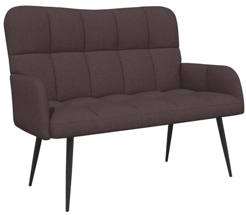 vidaXL Zweisitzer Sofa Dunkelbraun 115 x 61 x 87 cm Stoff, Wohnzimmer, moderner 2-Sitzer Sofa, stylische Sitzgelegenheit für drinnen, kompakter Stoff-Liegesessel