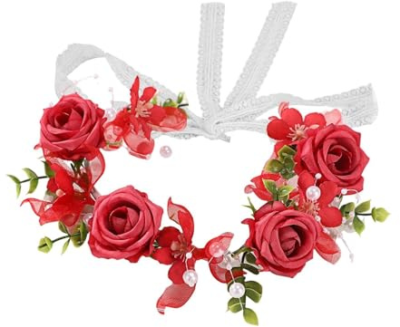 Blomsterros pannband – elegant damhårtillbehör, mjuk, bekväm blomkrona | dekorativ ros huvudbonad för bröllop, fest, nattvard, semester, firande, , lätt,