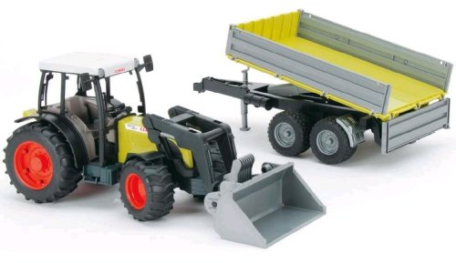 bruder - 01998 01998 - Tracteur Claas Vert avec Fourche Et Remorque