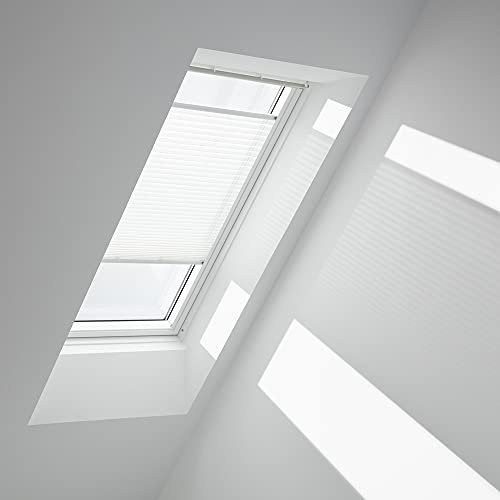 Original VELUX Standard Faltstore Plissee FHL C04 1016SWL Dekor Uni Weiß passgenau für GGU GPU GHU C04 mit Weißen Führungsschienen