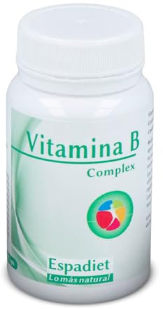 Espadiet Vitamina B Complex – Contribuye al Metabolismo Energético Normal – Ayuda al Sistema Nervioso y al Mantenimiento de los Glóbulos Rojos – Antioxidante – Vitalidad y Energía – 60 Cápsulas 700mg