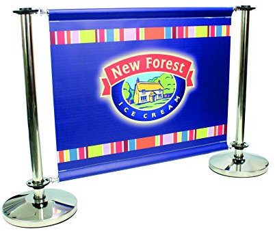 Cafe Barrieren mit Individuell bedruckte Banner - Mesh Printed Banner - Einseitig (1200mm Breite) - Cafe Barriers with Custom Printed Banners - Mesh Printed banners - Single Sided (1200mm Width)