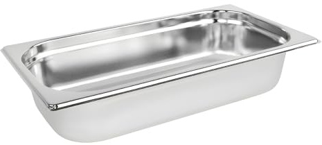 Vogue K929 Stainless Steel 1/3 Gastronorm Pan, 2.5 L Capacity, 65 mm Depth, Silver